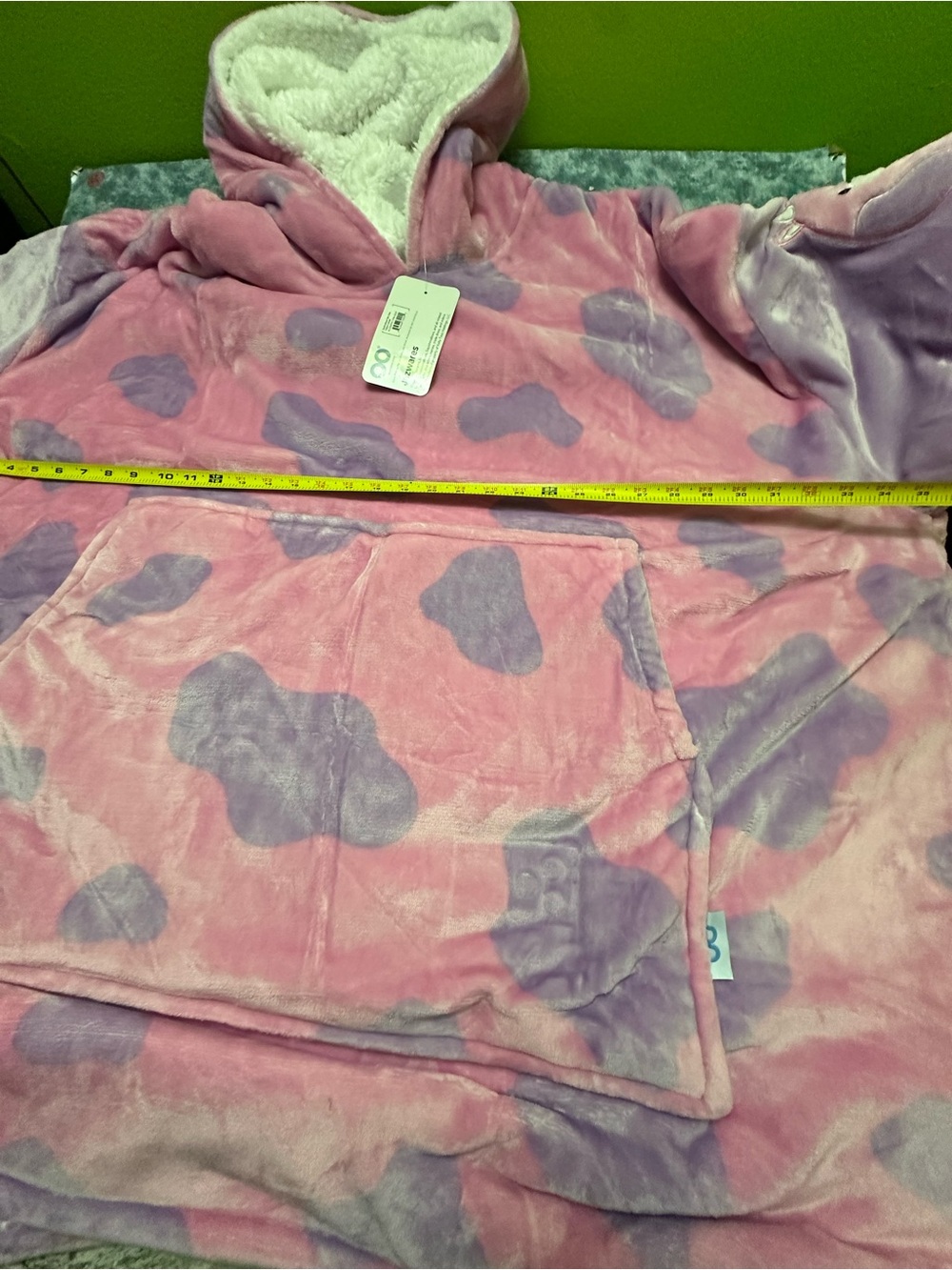Squishmallows Women’s Hooded Plush Pullover - Pink & Lavender OS - Picture 12 of 13